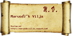 Marusák Vilja névjegykártya